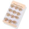 12PCS Mini Rhinestone Crown Brooch Shiny Crystal Lapel Pin Elegant Wedding Dress Badge for Bridal Daily Outfit Decor