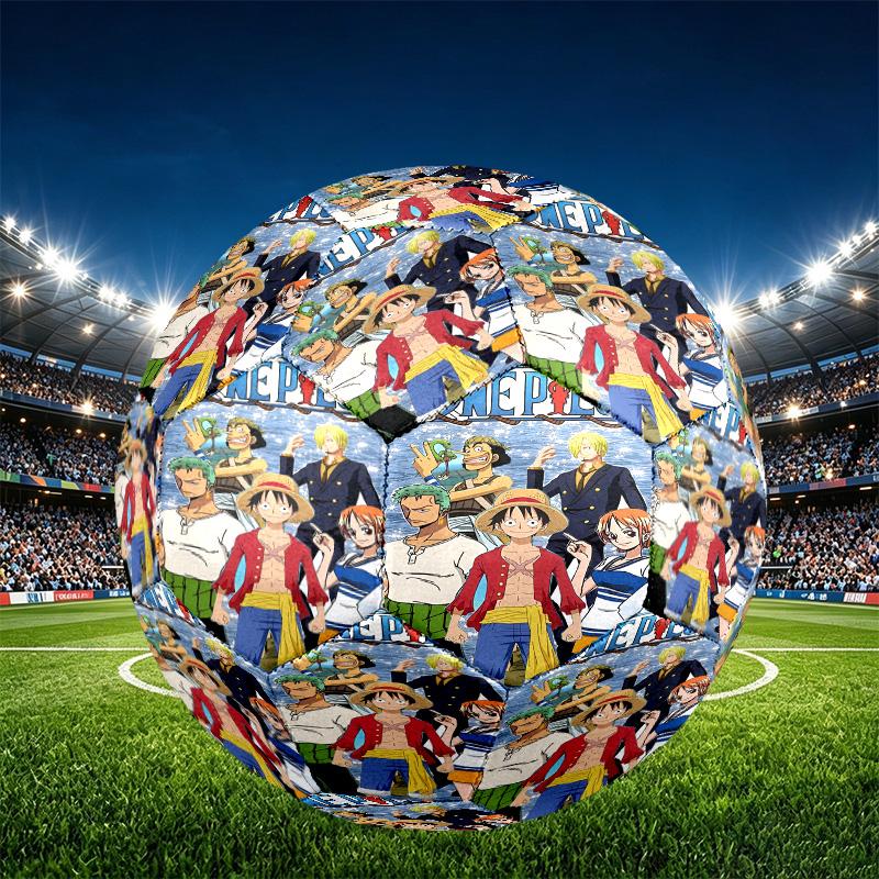 One Piece Print Size 5 Soccer Ball, PU Wear Resistant Football for Match Training and Daily Practice, Birthday Gift for Soccer Fans