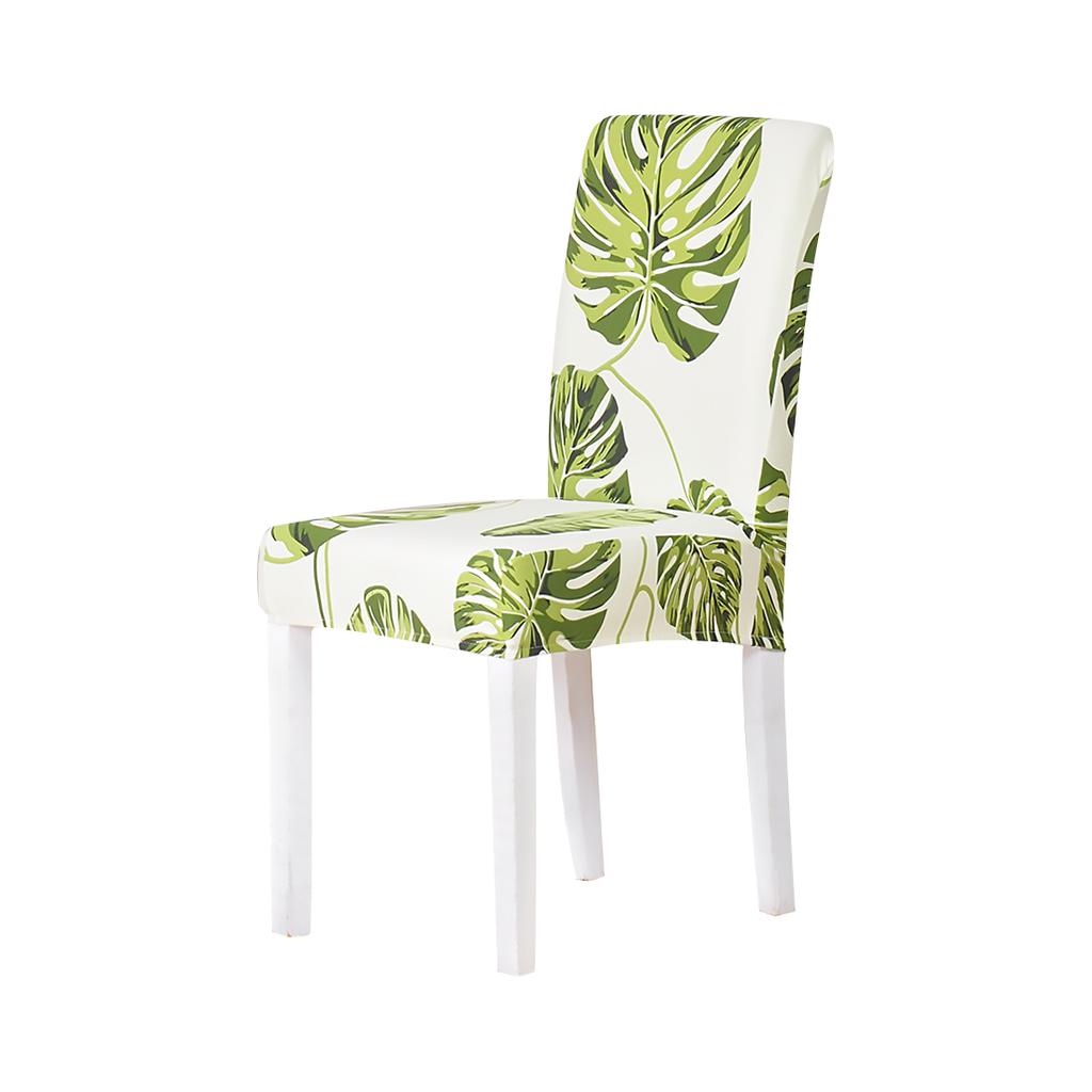 Chair Cover With A Green Leaf Pattern