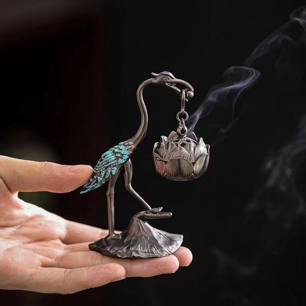 Red-crowned Crane Incense Holder Zinc Alloy Incense Burning Incense Burner  Home Decoration