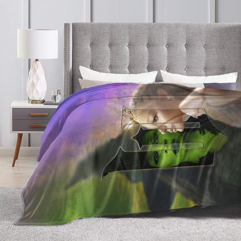 W-Wicked 2 Musical Movie Glinda Elphaba Blanket Warm Soft Street Trend Plush Throw Blanket Flannel Bedspread Bed Cover