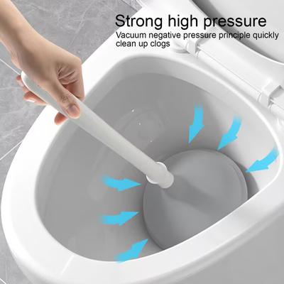 Toilet Plunger Heavy Duty Force Cup Toilet Bowl Plunger with Long Handle Bathroom Cleaning Accessories for Toilets Sinks Bathtubs Showers