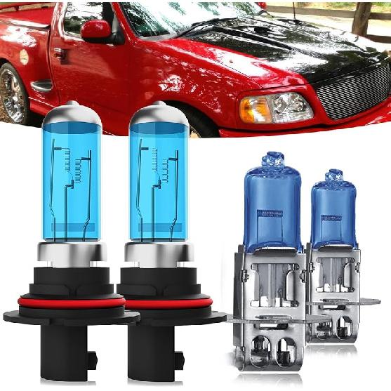 Headlights Fit for 2015-2020 Ford F150 Halogen Headlight Bulbs,9005/HB3/H10 High Beam & H11/H8/H9 Low Beam Headlight Bulbs,Plug And Play,Pack of 4