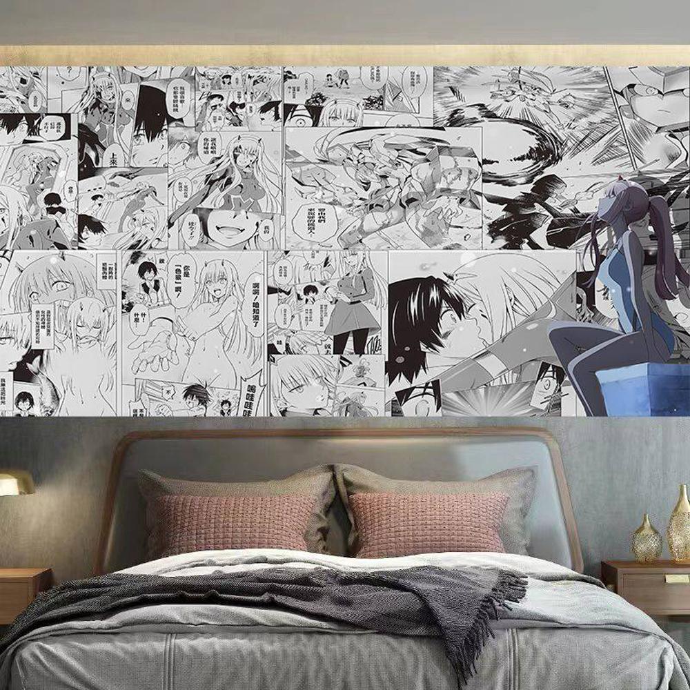 Anime Cartoon Style Wall Tapestry Decorative Headboard Background Cloth for Dormitory And Bedroom Home Decor 100X70CM