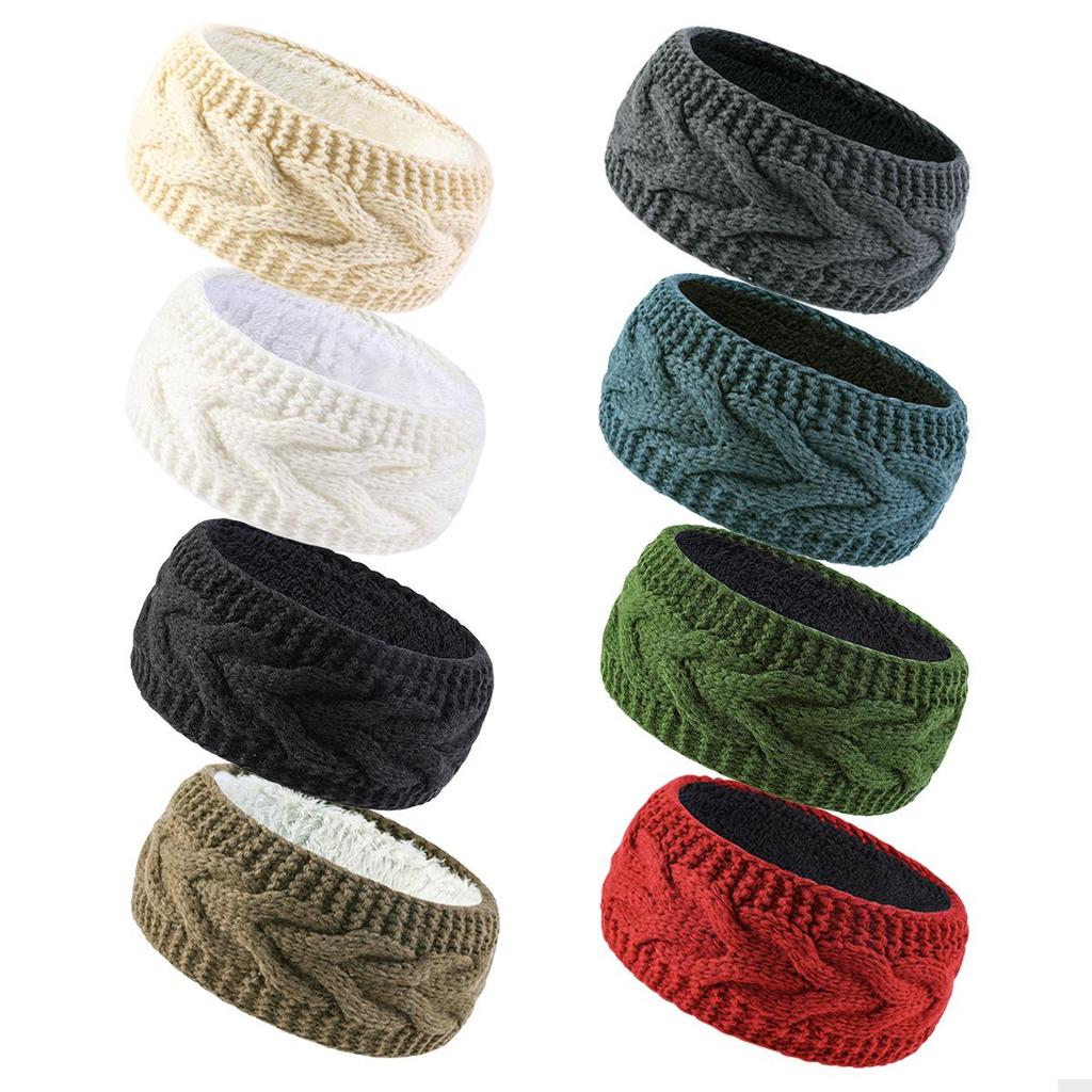New Wool Knitted Wide-Brim Ear Protection Headband - Plush, Thickened, and Fashionable for Warmth and Comfort.