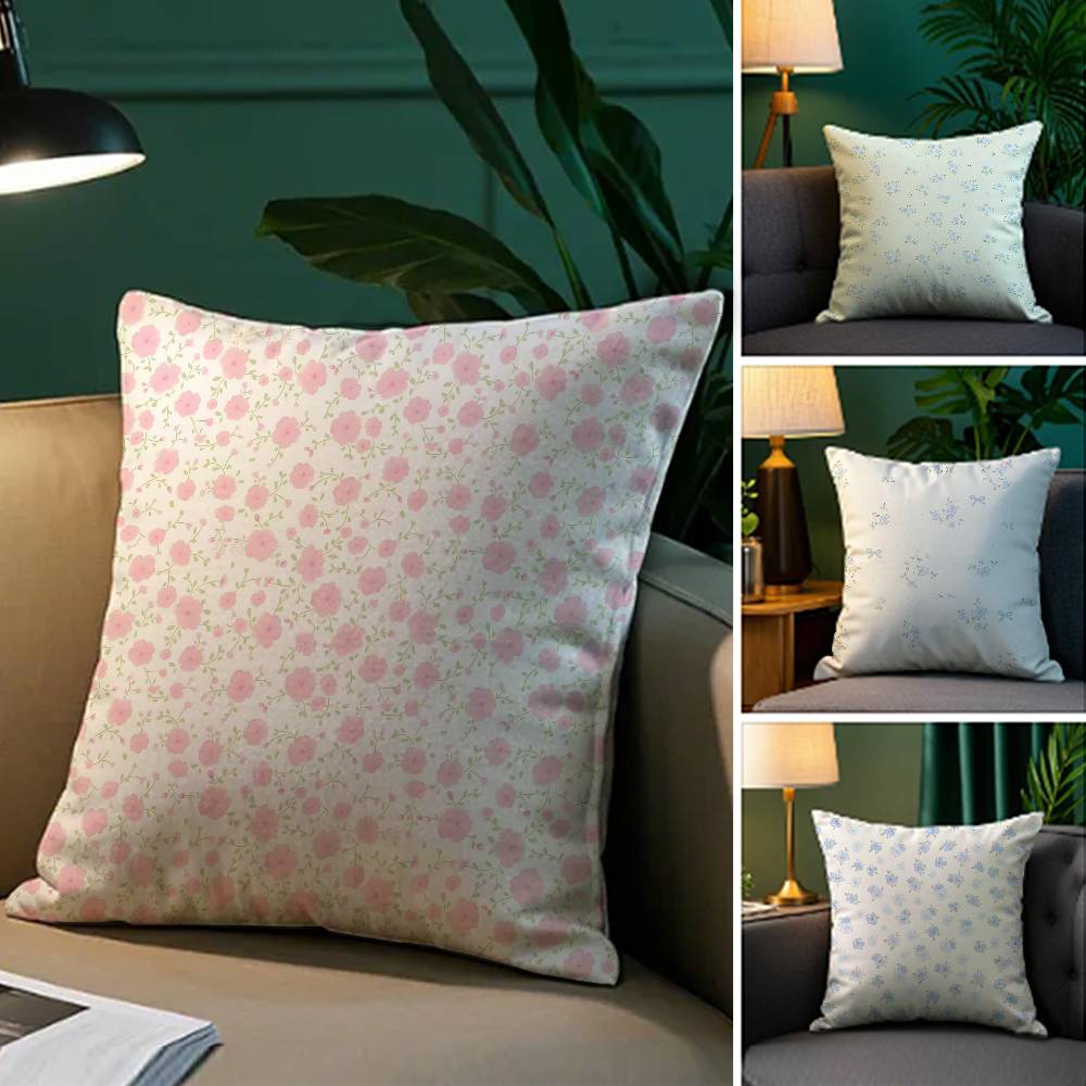 Elegant Flowers With Artistic Patterns Pillow Case Comfort Sofa Bed Silky elegant Invisible zipper Decorative cushion cover