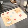 Cartoon-B-butterbear Floor Mat Diatomite Bath Mat, Quick Dry Absorbent Non-Slip Door Mat