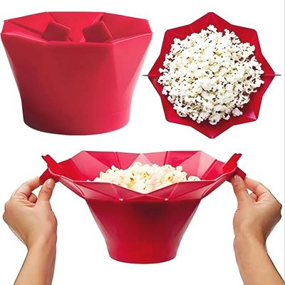 Skládací silikonové misky na popcorn Vysoce kvalitní kuchyňské jednoduché nástroje DIY výrobník kbelíků na popcorn pro výrobník popcornu v mikrovlnné troubě
