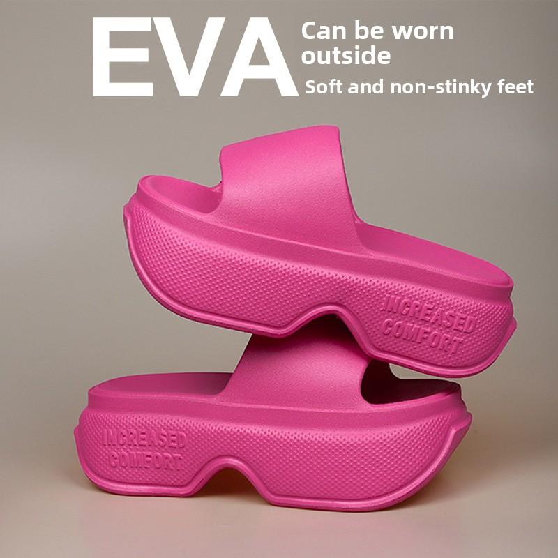 Ladies' Fashion EVA Thick Bottom Slippers and Sandals - Thick Bottom Summer Beach  Strap Indoor and Outdoor Comfortable Slippers Summer Sandals