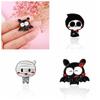 Enamel Halloween Skull Bat Pin Zinc Zinc Alloy Cute Skeleton Ghost Brooch Fashion   Kids