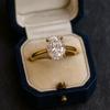 Oval Cut Diamond Ring – Yellow Gold Plated Solitaire Ring, Engagement, Wedding, Anniversary, Promise Ring, Gift for Her