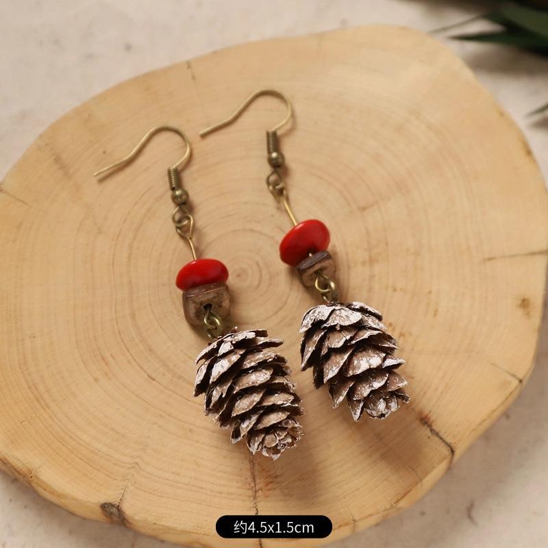 Original Design Traditional Chinese Medicine Plant Earrings Retro Literature Natural Fruit Handmade Long Earrings Women
