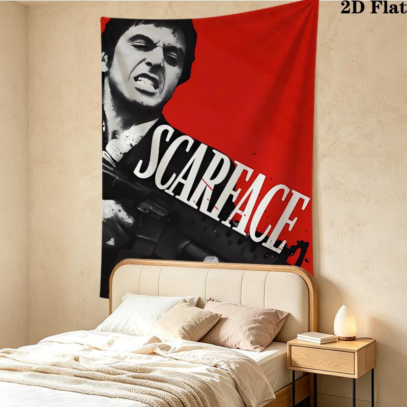 Scarface Wall Tapestry Aesthetic Wall Hanging Printed Fabric Blanket Decorative Tapestries For Bedroom Living Room Home Decor