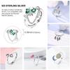 Clover Adjustable Ring 925 Silver Rotating Cherry Blossom Flower Open Rings For Women Wedding Jewelry Gift