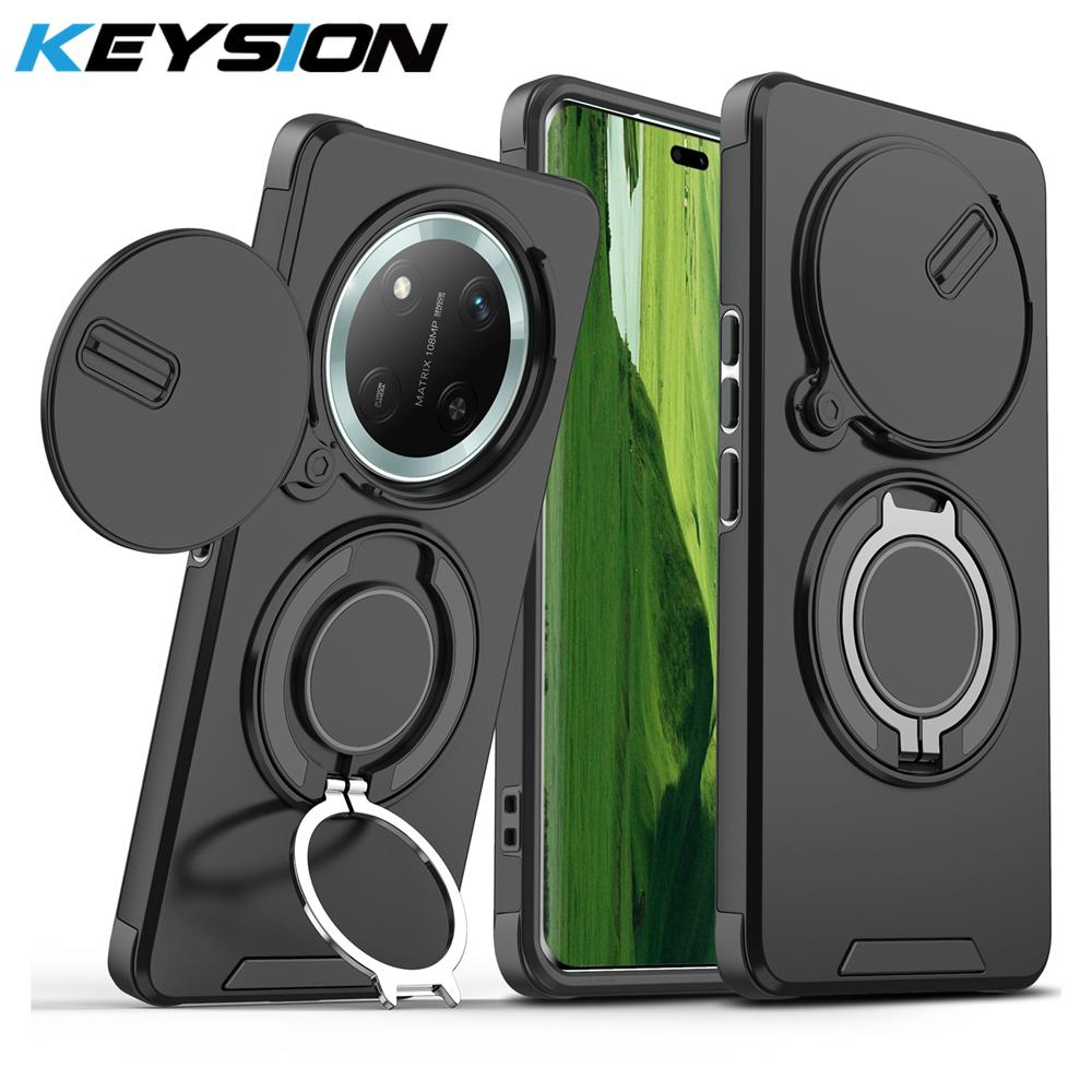 KEYSION 360° Ringständer Handyhülle für Honor X9c 5G X9c Smart Slide Kameraschutz Magnetische stoßfeste Abdeckung für Magic 7 Lite