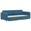 VidaXL Daybed with Trundle and Drawers Blue 90x200 Cm Velvet 3196976