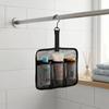 Portable Hanging Rotatable Hooks Lightweight Mesh 3‑Compartment Toiletry Bag Open Top Travel Gym Camping Storage