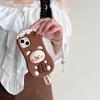 Kawaii 3D Cartoon Chocolate Ice Cream Bear Phone Case For iPhone 16 15 14 13 12 Pro Max 11 Cute Soft Silicone Back Cover