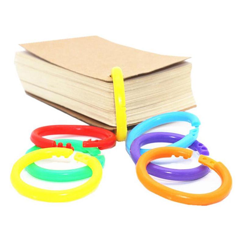 20Pcs Circle Loose Leaf Easy Rings Notebook Book Binder Plastic Hoops Diy Albums