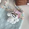 2Pcs Cartoon Puppy Plush Toy Pendant Keychain Stuffed Animal Doll Keyring Lovely Backpack Pendant Car Key Holder Decoration Gift