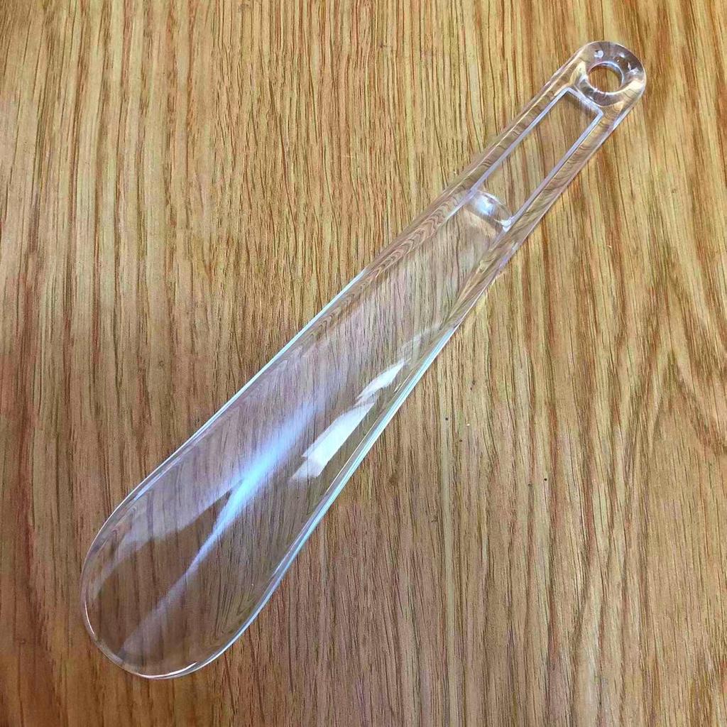 Clear Plastic Shoehorn with Extended Handle for Easy Shoe Wearing
