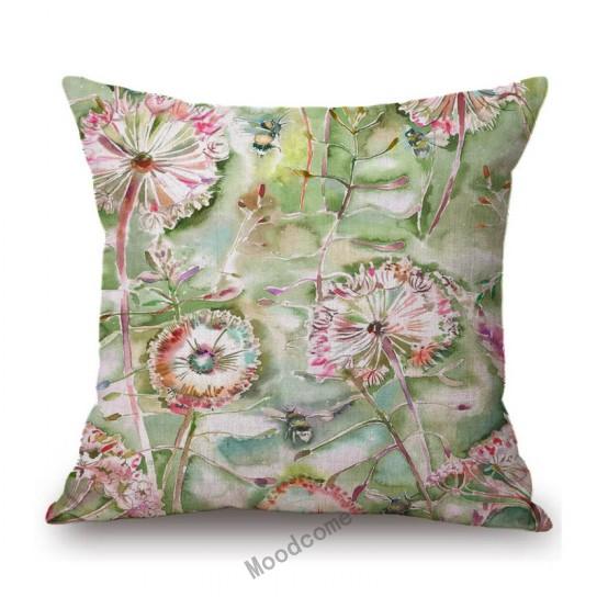 Spring Flower Oil Painting Poppy Sleeping Lily Hydrangeas Peony Home Decoration Art Sofa Throw Pillow Case Linen Cushion Cover