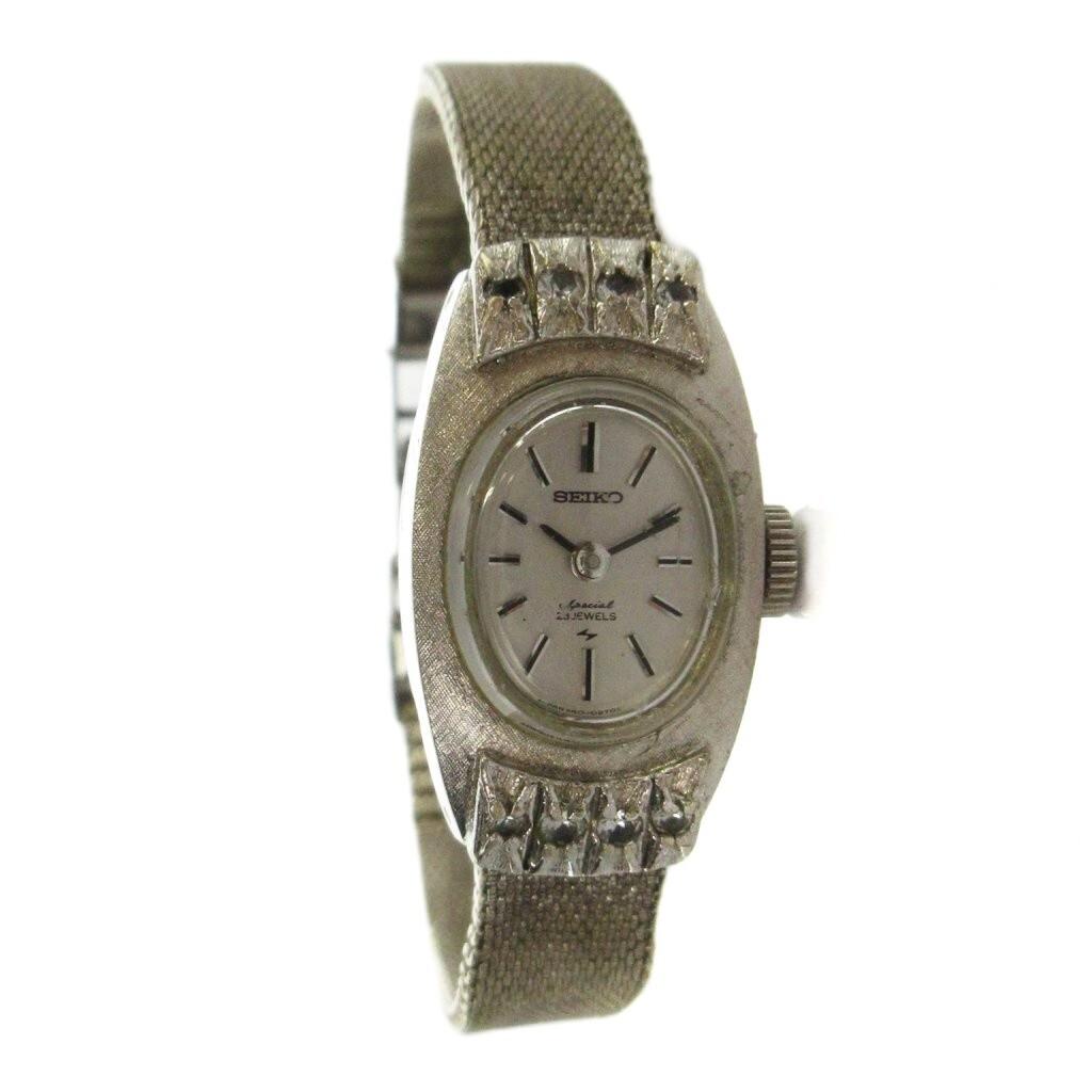 SEIKO Watch Manual Winding White Dial Silver Color Ladies 1140-7060 GY18/MQ