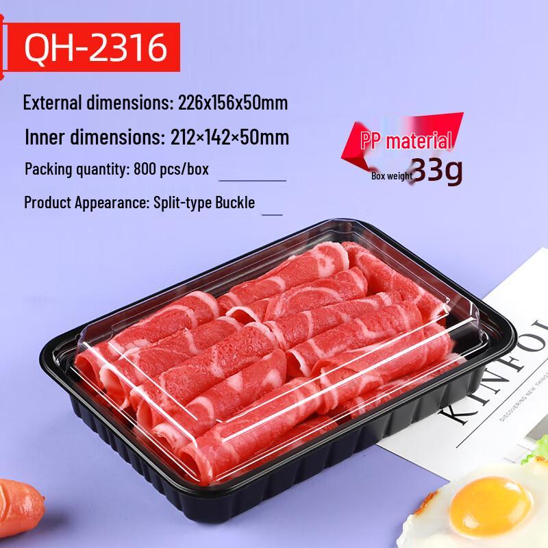 

PP Anti-fog Freezer-Safe Meat Roll Packaging Box, 300g Capacity, 100-Pack