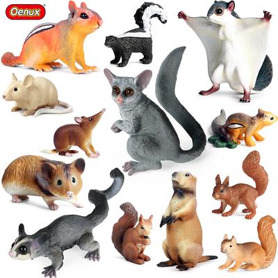 Oenux Simulation Wild Muroid Animal Squirre Mouse Sugar Glider lMarmot Rat Chinchilla Model Action Figures Lovely PVC Kids Toy