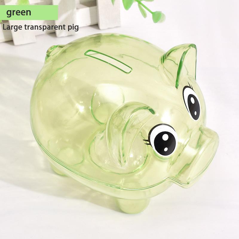Transparent Pig Toy For Gift Kids Coins Piggy Bank Props Clear Pig Plastic Piggy Bank Coin Money Cash Collectible Saving Box