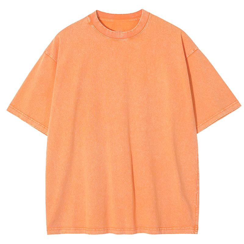 Cotton Solid Color Washed T Shirt Women Casual Running T-Shirts Trendy Summer Clothes Loose Breathable Short Sleeves