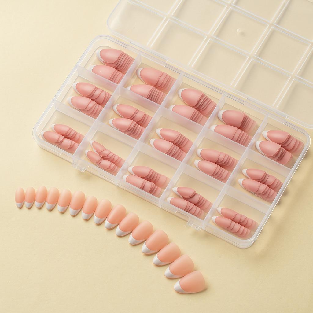 150 Stück DIY mattierte, nicht abfärbende Nagelkunst mit nicht abfärbendem Weiß, klassisches Work In Progress, französisches Kunstnagelstück