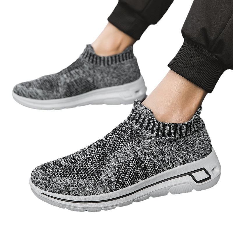 New fly-woven soft-soled couple shoes breathable single shoes women's sports and leisure shoes one-foot trendy shoes