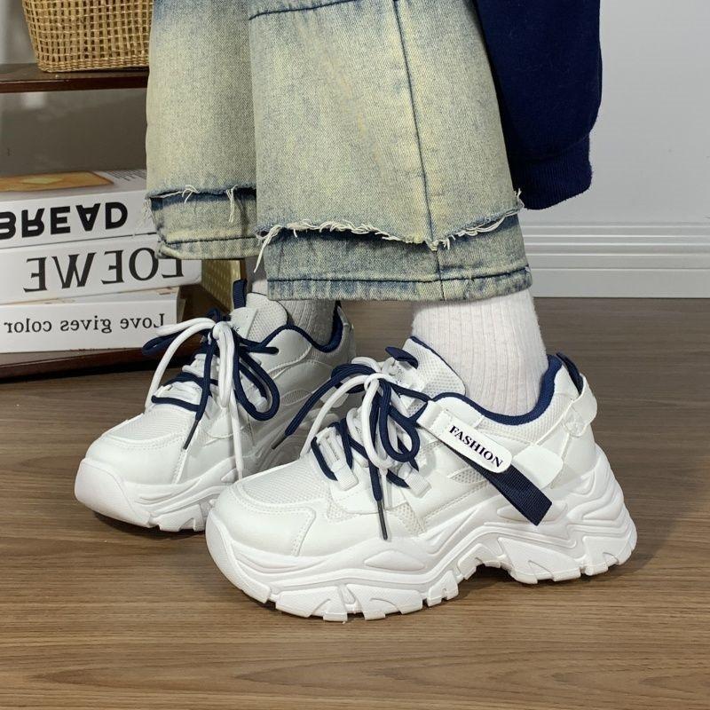 

Dad shoes 2025 summer new Japanese girls sports shoes mesh casual versatile breathable 35 синий