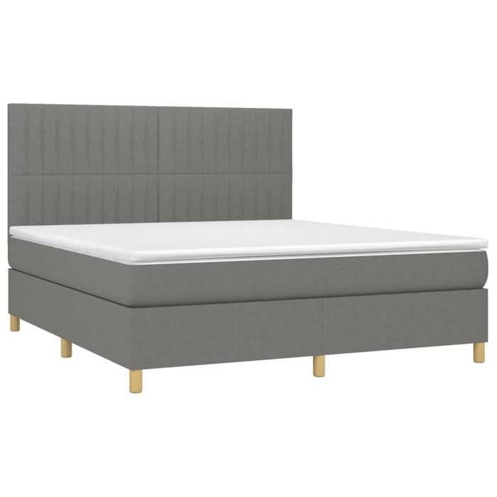 VidaXL Slatted Bed Base with Mattress and LED, Upholstered Bed, Double Bed, Adult Bed for Interior Bedroom, 3135614