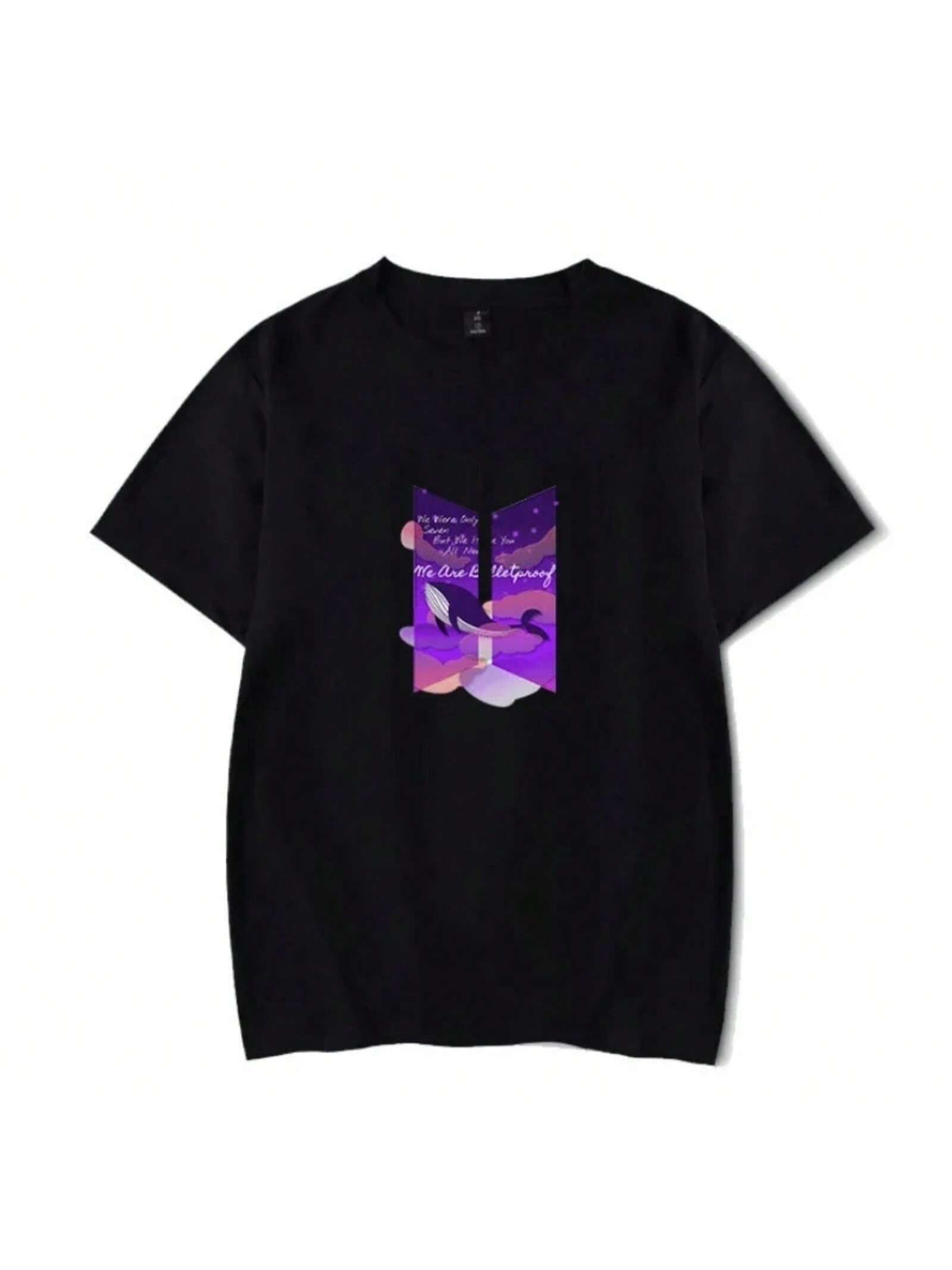 Fashion Kpop Bangtan T-Shirt Women s Summer Creative Logo Printed Cotton Shirt Men s And Women s Casual T-Shirt Top S разноцветный