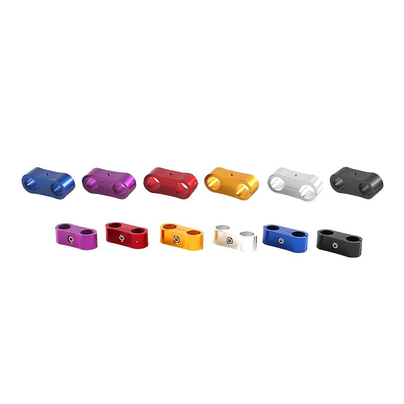 Universal An4 An6 An8 An10 Billet Oil Fuel Water Hose Tube Seprator Divider Clamp Aluminum Line Separator Kit