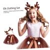 Pink Christmas Deer Tutu Skirt and Headband Set