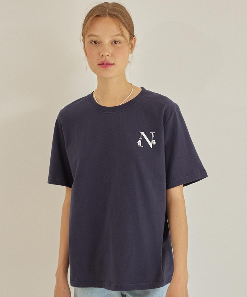 NONLOCAL Silhouette Back Point T-Shirt - Navy
