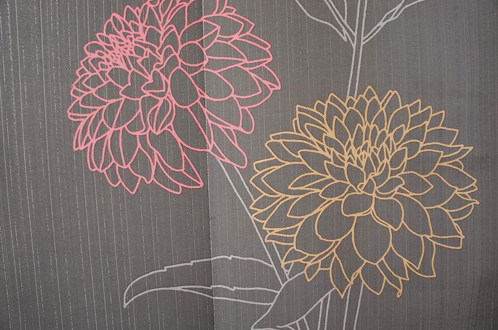 Noren Kobo Long Noren Wall Room Privacy Western 85 X 170 Available In 3 Cat and Dahlia Tapestry, Decor, Divider, Screen, Half-Length Curtain, Pattern,