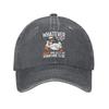 Whatevers Life Throws At You Duck Baseball Caps Unstructured Unisex Funny Pun Distressed Cotton Snapback Cap Outdoor Gift Hats