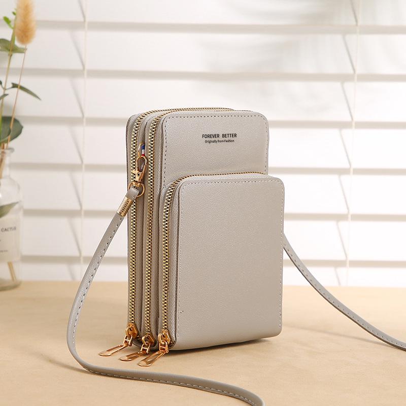 Damen Touchscreen Umhängetasche - Große Kapazität, Multifunktional, Dreilagiges Reißverschluss-Münzfach