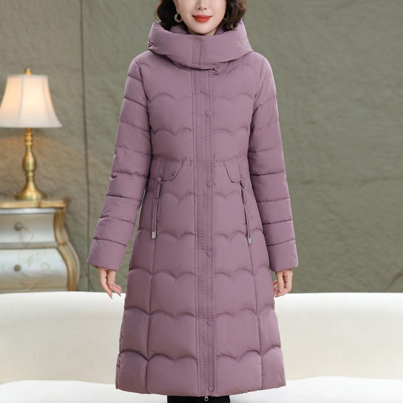 

Женские куртки больших размеров XL-5XL для женщин среднего возраста, зимние длинные парки с капюшоном, толстые, теплые, элегантные 3XL фиолетовый