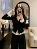 2026 Spring Plus Size Lace Patchwork Long Sleeve Women's T-shirt