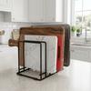 Rust-Resistant 5 Slots Divided Rack Iron Metal Dish Rack Multi-functional Pan Storage Rack  Pantry