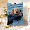 Marine Animal Sea Otters Throw Soft Warm Throw Blanket For Bedroom Living Room Bed Travel Camping Picnic Gift