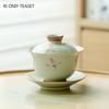 Chinese Ceramic Gaiwan Hand-painted Orchid Pattern Tea Tureen Handmade Porcelain Teacup Household Tea Bowl Travel Teaware 150ml