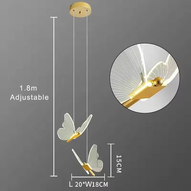 Modern Acrylic Butterfly Spiral Staircase Chandelier Luxury for Living Room Dining Room Villa Home Decoration Lighting Lamps LED