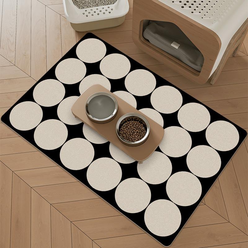 Pet Eating Mat Cat Dog Floor Mats Waterproof Urine-proof Carpet Black White Advanced Minimalist Home Decoration Rug for Kitchen