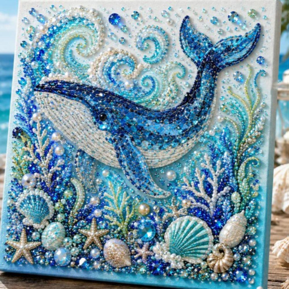 Coastal Style Ocean Theme Pearl Art DIY Kit Sparkling Ocean Art Set Wall Decoration